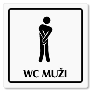 WC muži, 118x118mm, bílá, Arizona